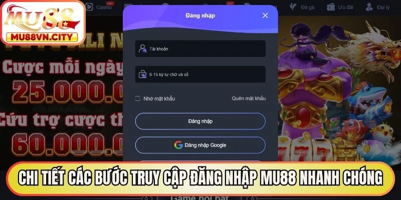 Chi tiết các bước truy cập đăng nhập MU88 nhanh chóng